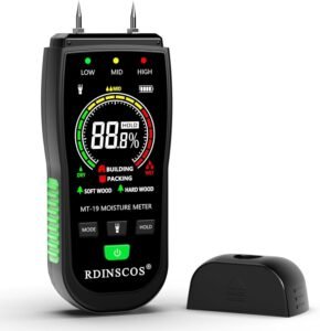 Vochtmeter voor Hout en Bouwmaterialen – Houtvochtmeter en Vochtigheidsmeter – Voor Brandhout, Muren, Vloeren en Beton