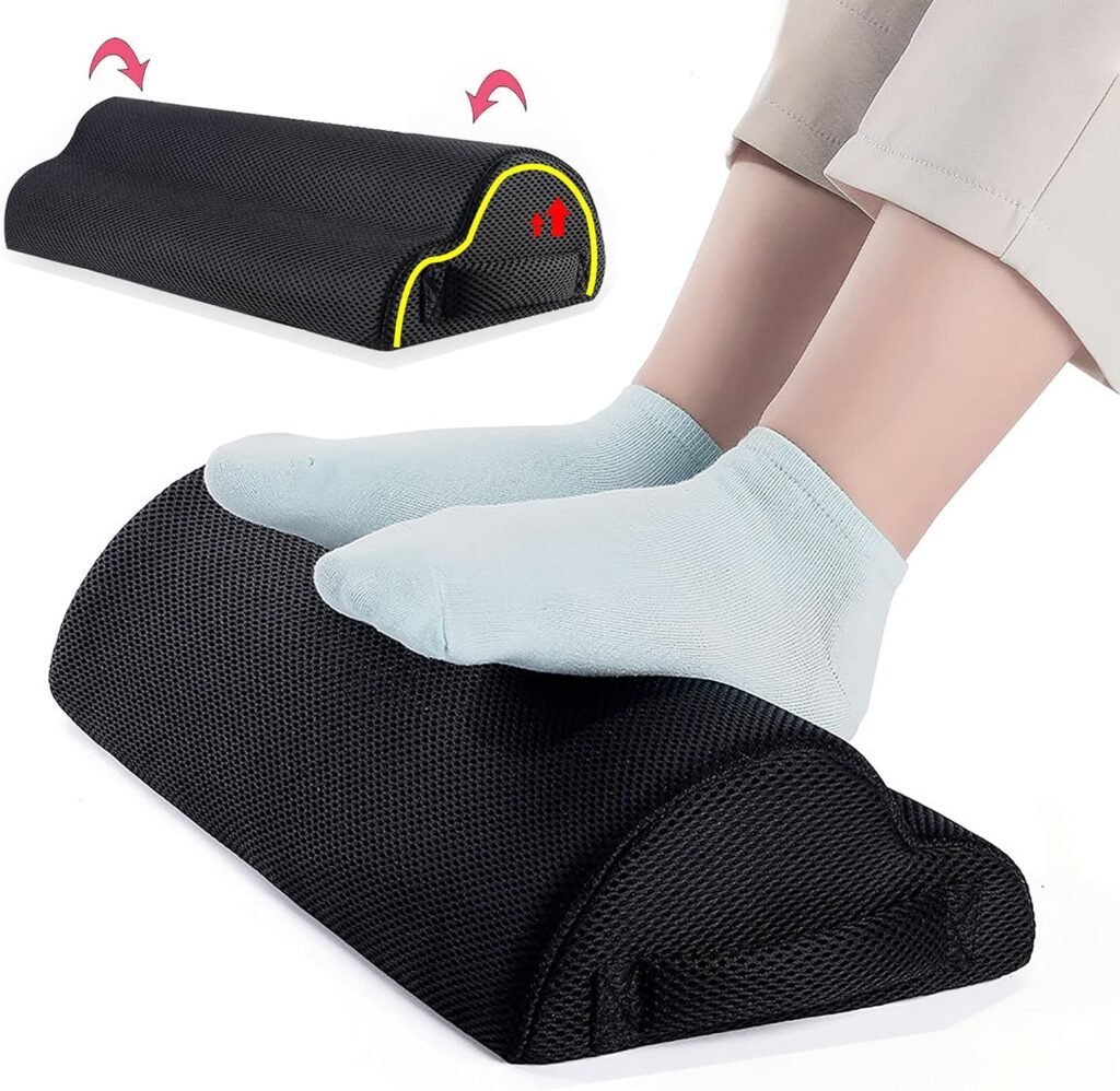 Verstelbare ergonomische voetsteun voor thuis en kantoor, comfortabel voetkussen tegen vermoeidheid
