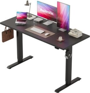 Elektrisch Verstelbaar Bureau 120 x 60 cm – Hoogteverstelbare Computerbureau met Geheugenfunctie – Zit-Sta Bureau voor Thuiswerken en Kantoor – Zwart
