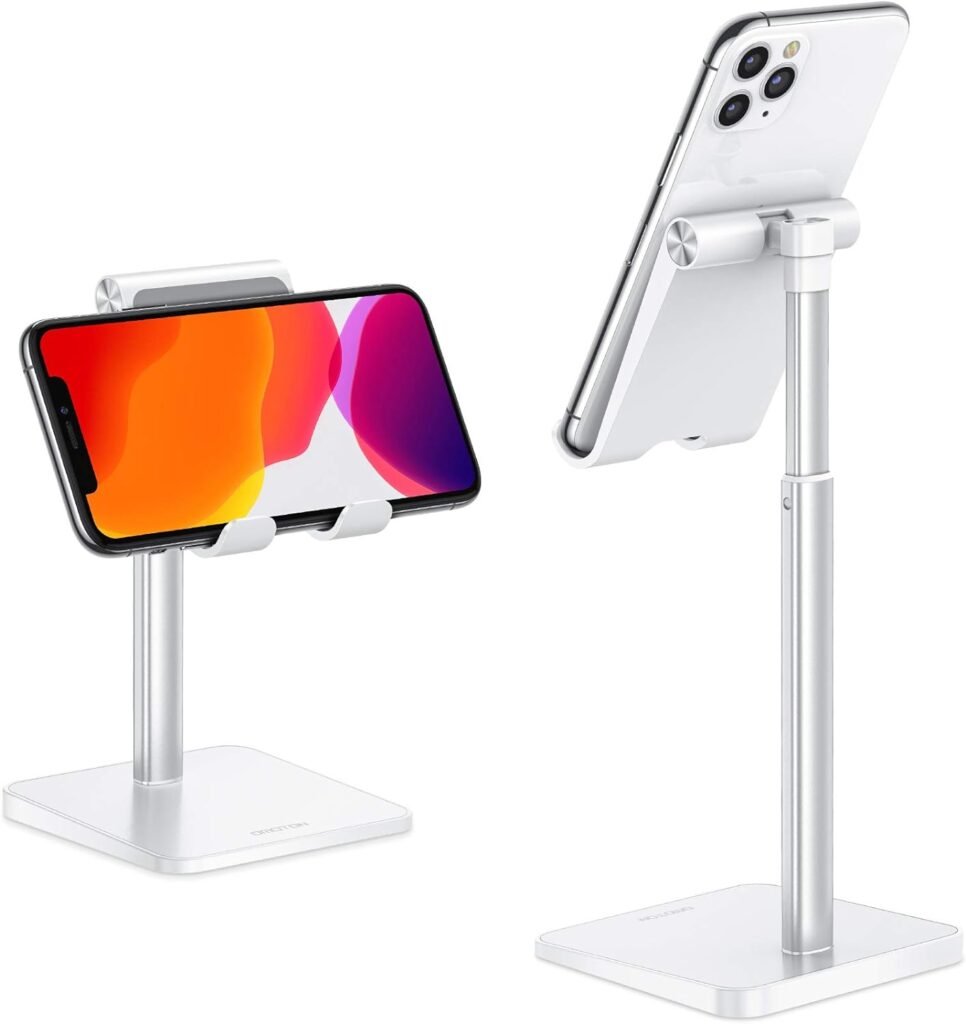 Opvouwbare telefoonhouder met verstelbare smartphone standaard voor op het bureau, geschikt voor handsfree gebruik