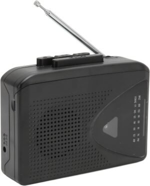 Draagbare cassette speler met FM/AM radio, USB-voeding en batterijoptie in retro Walkman-stijl