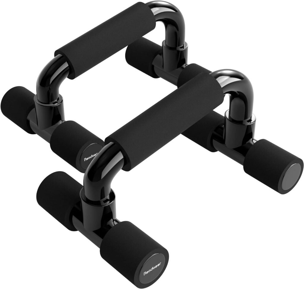 Push-up stands zwart met ergonomische handgrepen voor push-up training