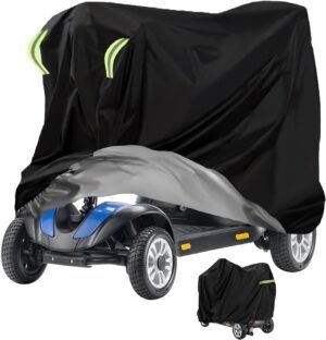 Waterdichte scootmobielhoes van 420D Oxford stof 190x71x117 cm met elastische band voor bescherming tegen regen en vuil