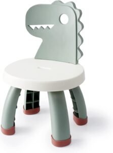 Kinderstoel Dinosaurus Groen – Kunststof Peuterstoel voor Binnen en Buiten – Lichtgewicht en BPA-vrij – Zithoogte 25,5 cm