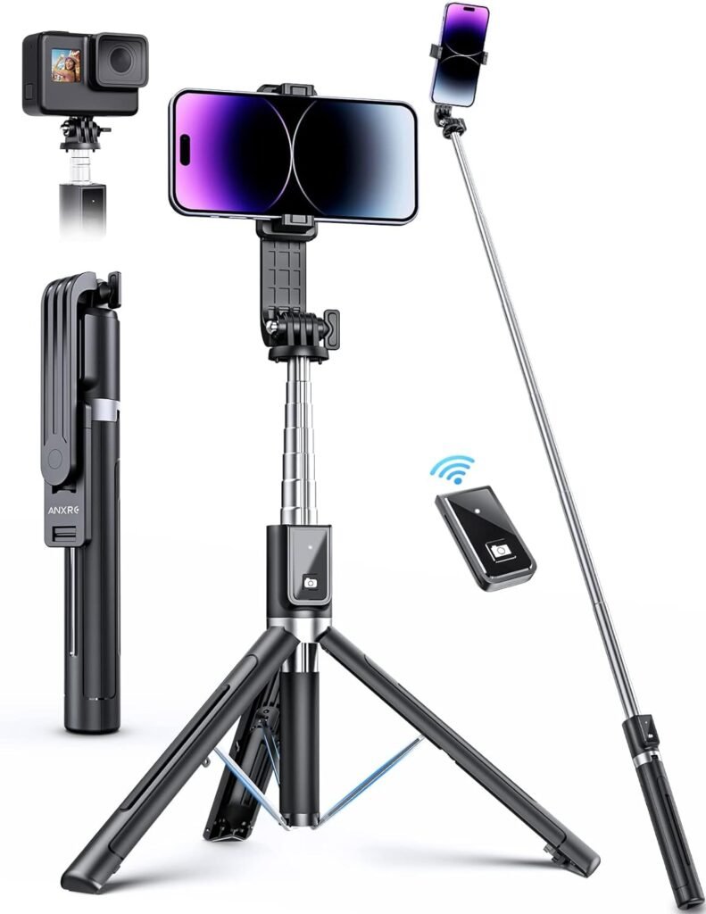 Smartphone statief met Bluetooth afstandsbediening, 360° draaibaar en compact draagbaar