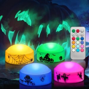 LED Kleurveranderende Lamp met Afstandsbediening – RGB Sfeerverlichting – Draadloze Moodlamp – Instelbare Kleuren voor Sfeervolle Verlichting