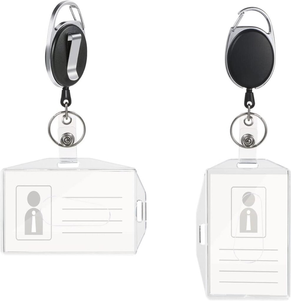 Horizontale ID-kaarthouders set van 5, transparante PVC badgehouders voor identiteitskaarten en badges