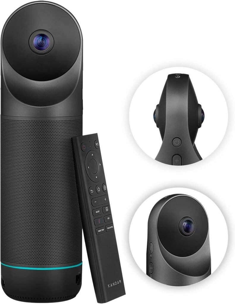 360 graden vergadercamera met automatische sprekerfocus, intelligente zoom en geïntegreerde video- en audiofunctie voor vergaderruimtes