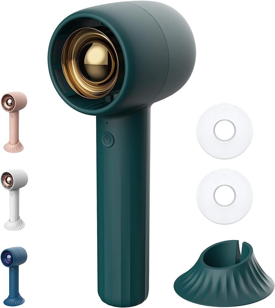 Mini USB-ventilator met oplaadbare batterij, stille draagbare handventilator met bureauhouder in groen