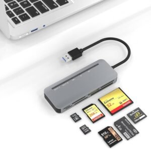 7-in-1 USB 3.0 Kaartlezer – Multi-SD Kaartlezer voor 5 Geheugenkaarten – SD, Micro SD, CF, XD, MS en MMC – 5 Gbit/s
