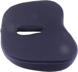 Memory foam zitkussen met gel en ovale uitsparing voor stuitbeenpijn, ischias en aambeien, geschikt voor kantoorstoel en auto