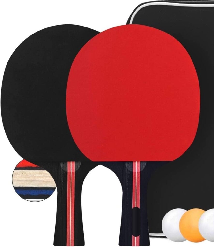 Tafeltennis set voor volwassenen met professionele batjes en pingpongballen voor training en wedstrijdspel