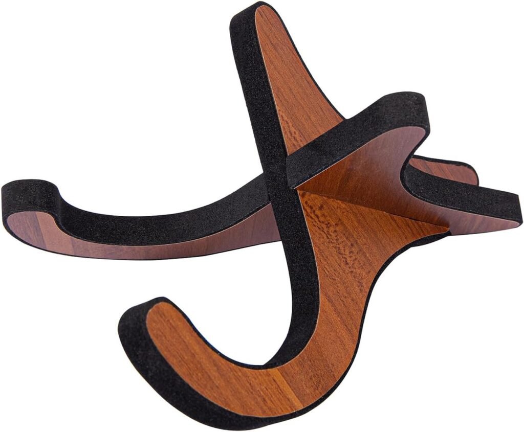 Opvouwbare ukelele- en mandolinestandaard met verstelbare neksteun en beschermende rubberen bekleding