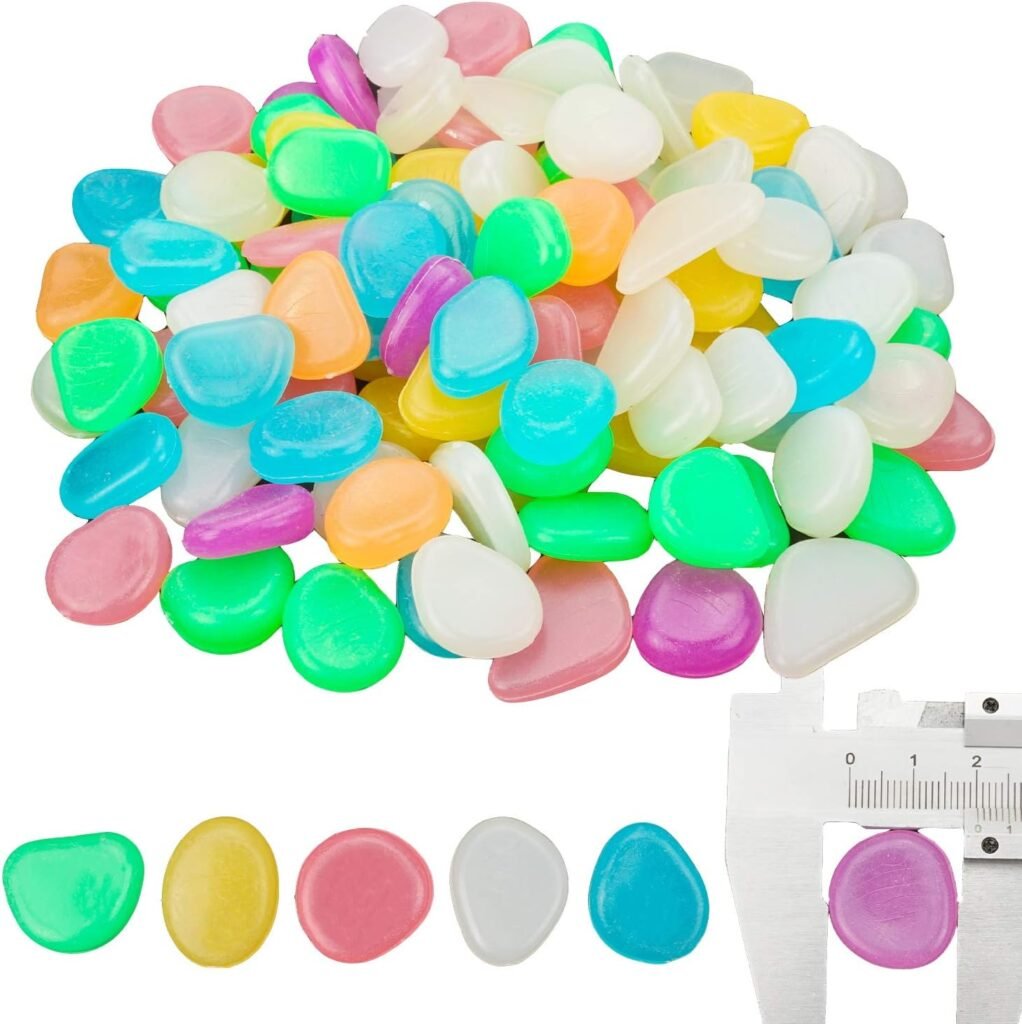 Lichtgevende aquariumgrind en keien met glow-in-the-dark effect voor aquariumdecoratie, veilig voor vissen en reptielen