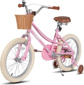 Kinderfiets voor Meisjes en Jongens – Peuterfiets met Mandje en Trainingswielen – Retro Fiets om te Leren Fietsen – 12, 14, 16 en 20 Inch