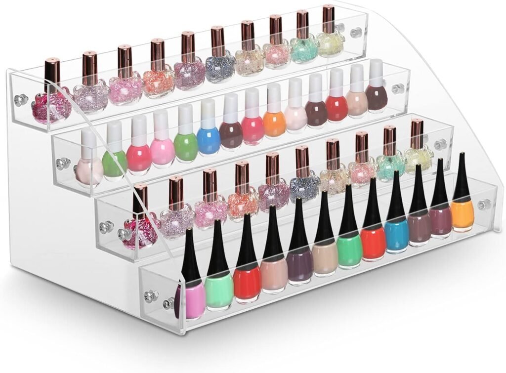 Transparante nagellakhouder voor het overzichtelijk organiseren en opbergen van nagellak en cosmetica