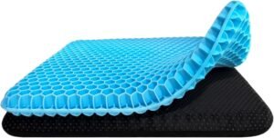Orthopedisch Gel Zitkussen 47 x 42 x 3 cm – Ademend Honingraat Zitkussen – Antislip Hoes – Voor Bureaustoel, Auto en Thuisgebruik