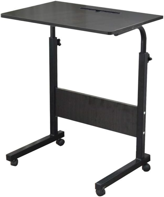 Verstelbare laptoptable met wielen voor laptopgebruik in bed of op de bank, geschikt voor werk en studie