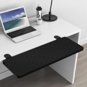Bureau Uitbreidingsplank 75 x 24 cm – Muisarmsteun voor Bureau – Tafelverlenging voor Thuis en Kantoor – Wit Carbonfiber