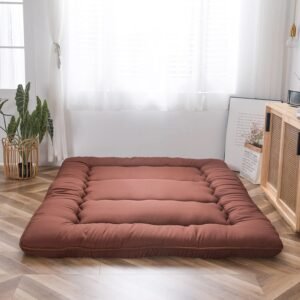 Japanse Futon Matras Extra Dik – Opvouwbare Slaapmat met Ademend Kussen – Vloermatras voor Logeerbed of Loungen – King Size, Bluestone