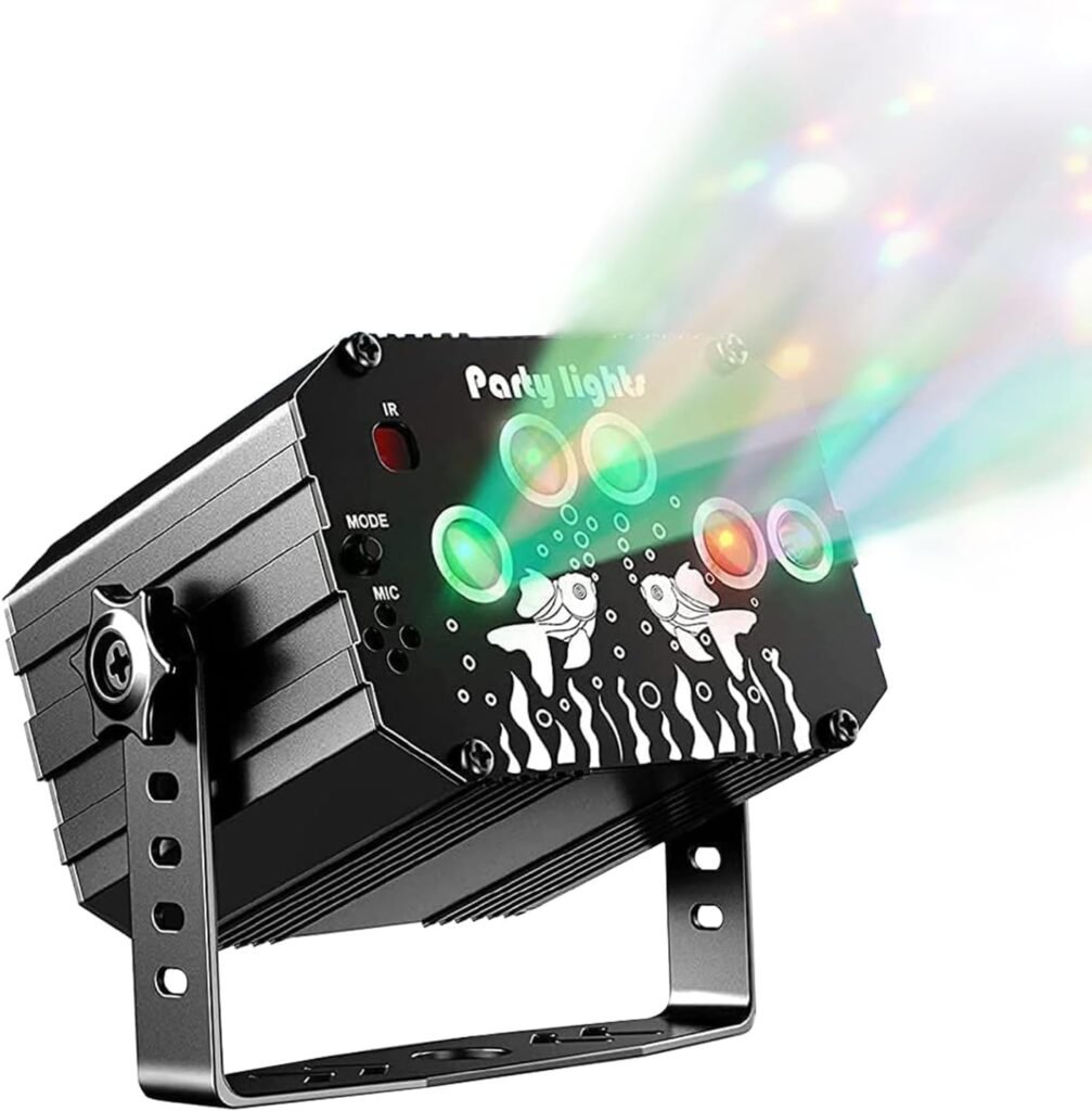 LED feestverlichting met geluidsgeactiveerde stroboscooplichten, multikleurige disco lamp met afstandsbediening