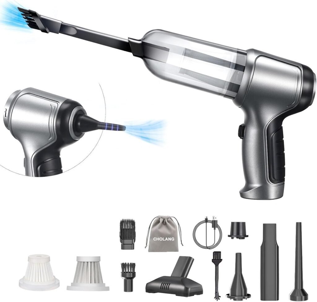 Draadloze handstofzuiger 15000 Pa, 3-in-1 oplaadbare mini stofzuiger met borstelloze motor voor auto, huis en kantoor