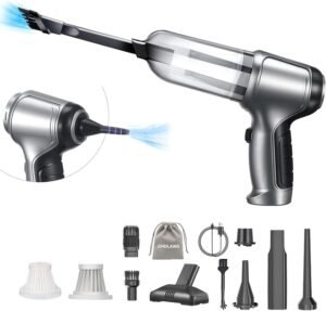 Draadloze Handstofzuiger 15000 Pa – 3-in-1 Mini Stofzuiger met Borstelloze Motor – Oplaadbare Kruimeldief voor Auto, Huis en Kantoor