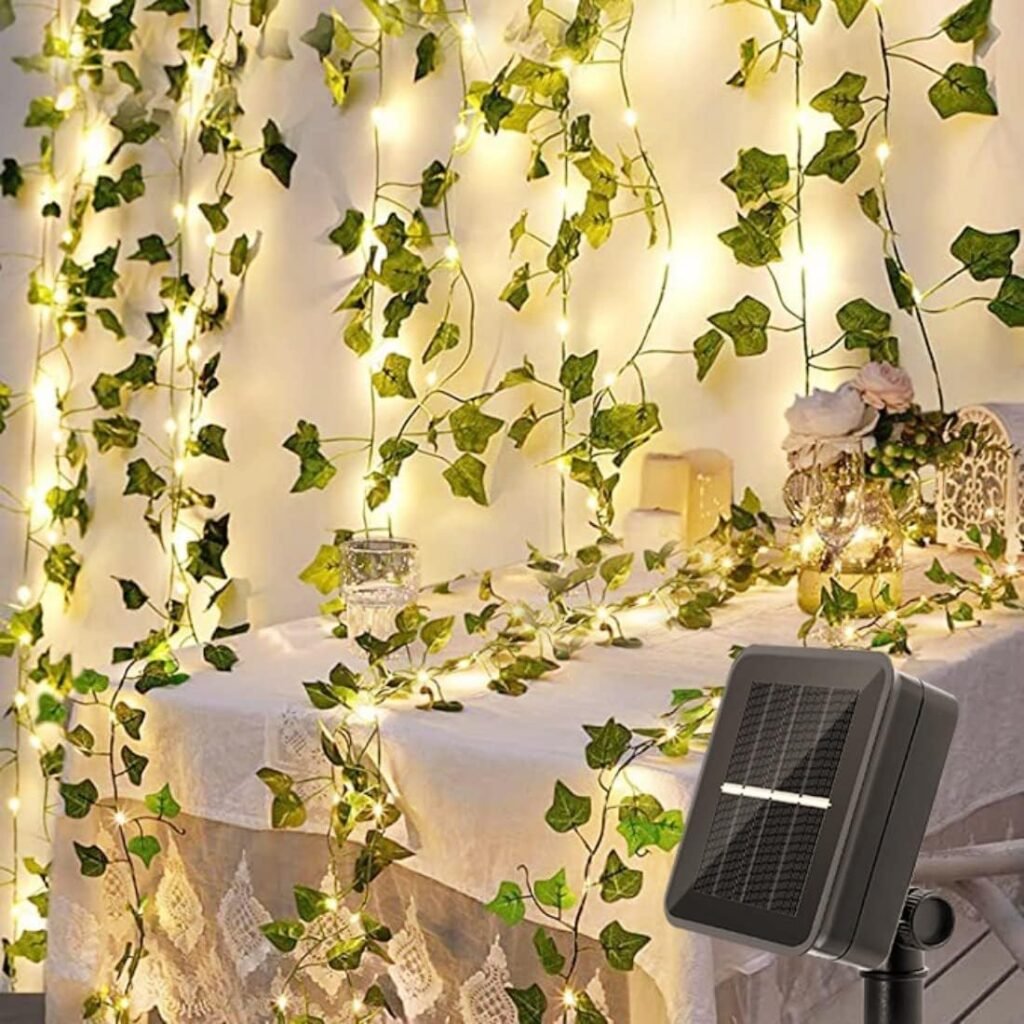 Kunstmatige klimop slinger met LED lichtketting en timerfunctie voor binnen en buiten