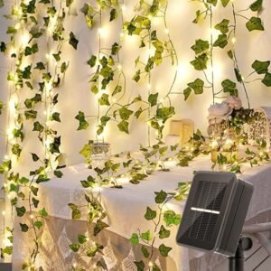 Kunstmatige Klimop Slinger met LED Lichtketting – Decoratieve Kunstplant met Timer – Groene Muurdecoratie – Voor Binnen en Buiten