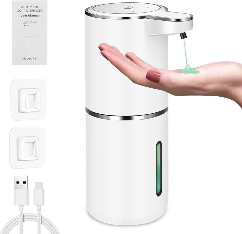 Automatische zeepdispenser met sensor, USB-oplaadbaar, contactloos en geschikt voor wandmontage
