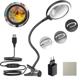 LED Vergrootlamp – Loeplamp met Daglicht – Instelbare Lichtinstellingen – Voor Lezen, Knutselen en Precisiewerk