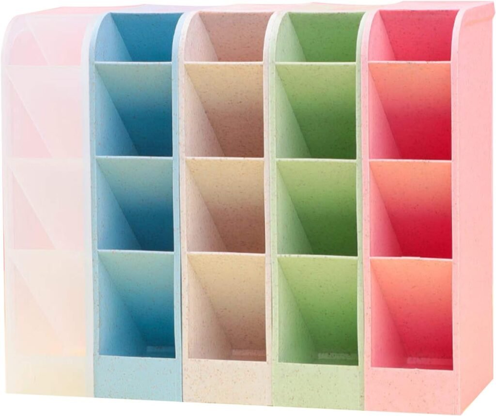 Bureau organizer set met pennenhouder en opbergvak, 5-delig voor kantoor en school
