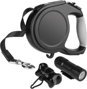 Uittrekbare hondenriem van 8 meter met ergonomische handgreep voor wandelen, hardlopen en training