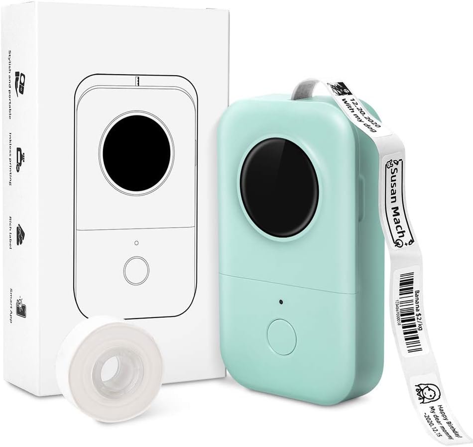 Draagbare labelprinter met draadloze connectiviteit, hoge resolutie, lange batterijduur en gebruiksvriendelijke app