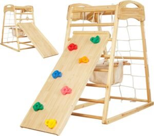 Houten Montessori Schommel en Glijbaan – Buitenspeelgoed voor Kinderen – Speeltoestel voor Buiten – 2-5 Jaar