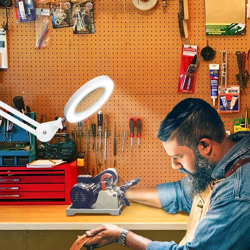 LED Vergrootlamp met Loep - Verstelbare Werkpleklamp - Loeplamp voor Werk en Hobby - Dioptrie en LED Verlichting