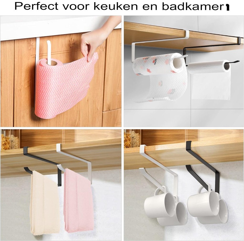 Roestvrijstalen keukenrolhouder voor keukenpapier, ruimtebesparend staand ontwerp