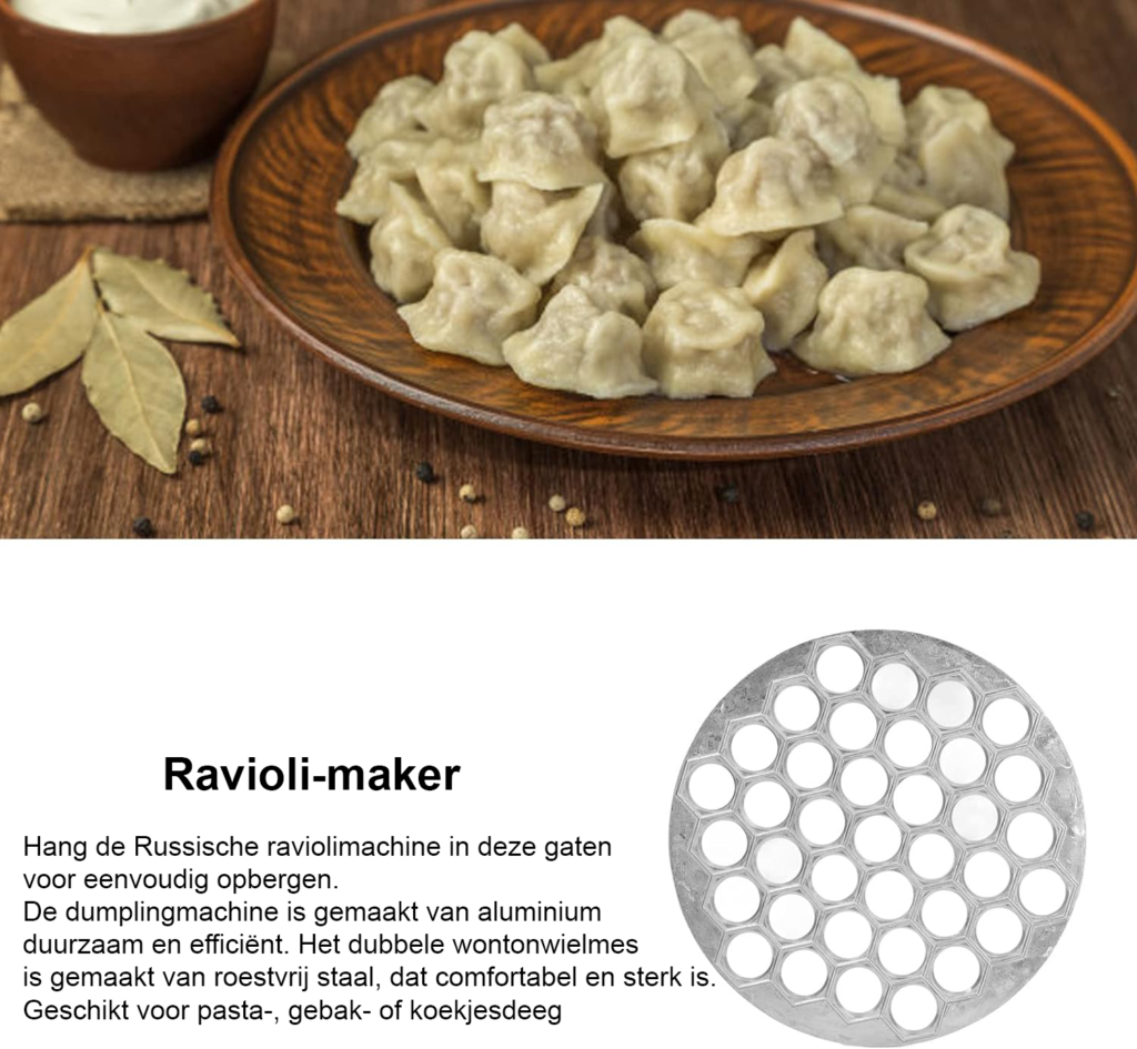 Aluminium dumpling maker voor het maken van Siberische dumplings, pelmeni en vareniki
