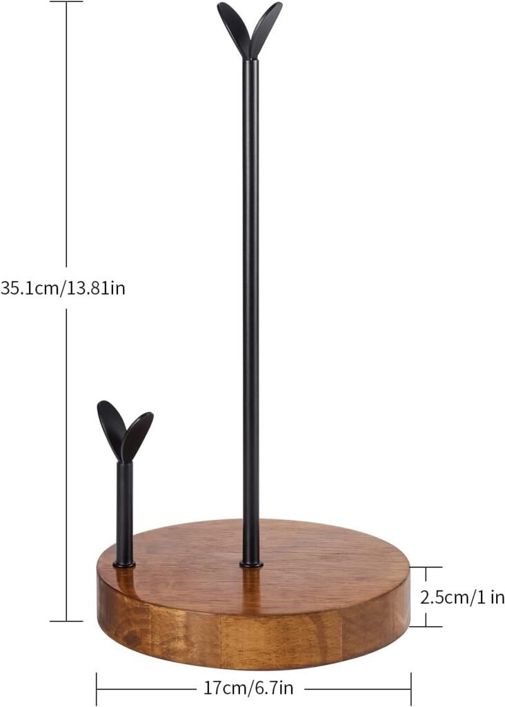Houten keukenrolhouder voor aanrecht en eettafel met eenhandig afscheuren