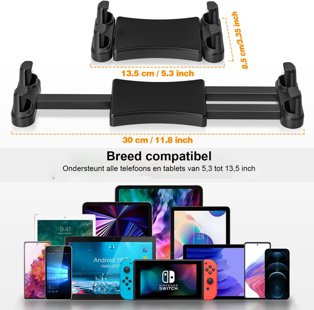 Tablet Statiefhouder met Verstelbare Aluminium Arm - iPad Houder en Tabletklem voor Camera Statief - Geschikt voor Tablets en Smartphones van 4,7 tot 13,5 Inch