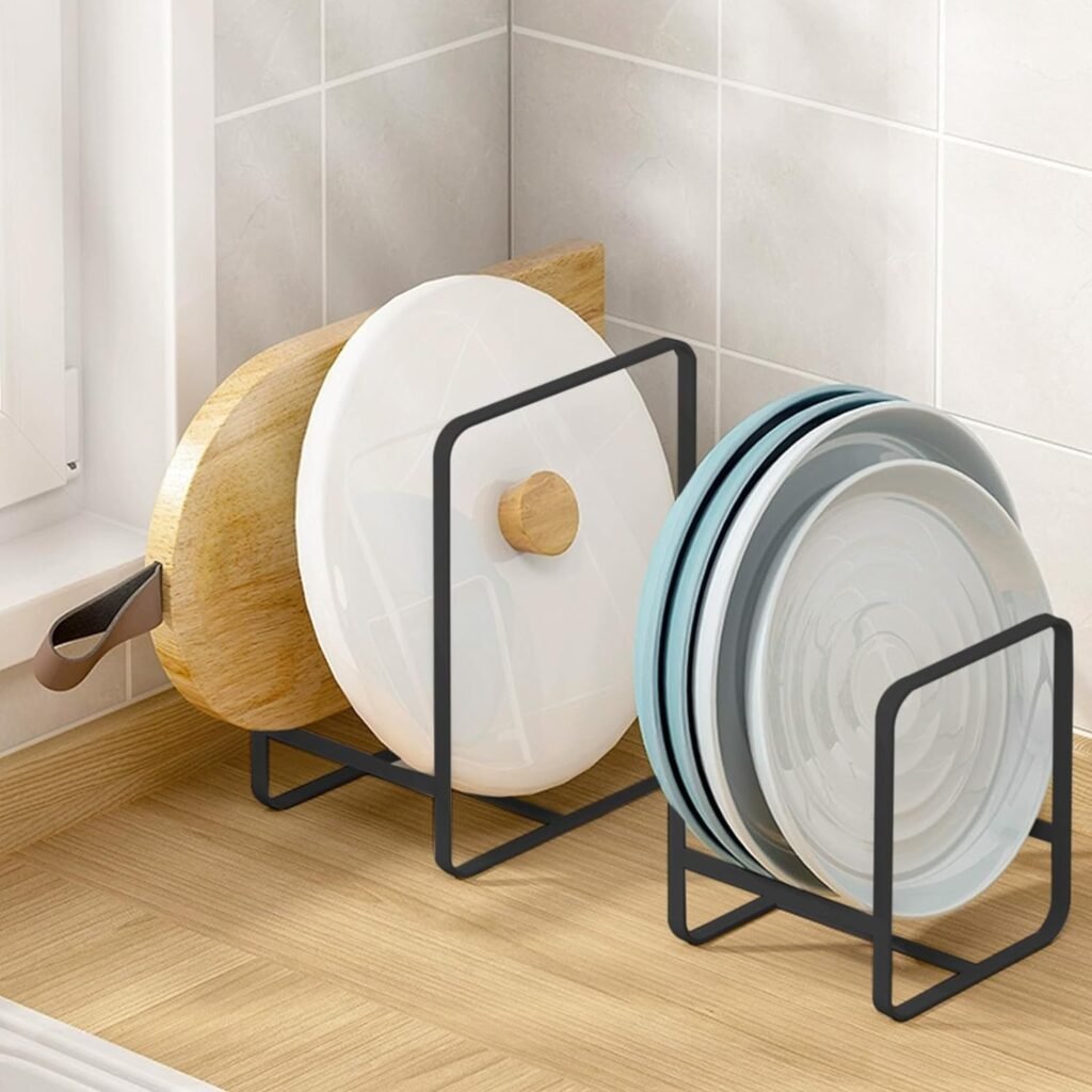 Bordenhouder Set 4 Stuks Metaal - Bordenorganizer en Vaatrek voor Keukenkast - Keukenopberger voor Borden, Bestek en Pannendeksels