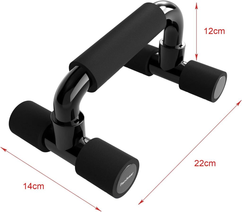 Push-up stands zwart met ergonomische handgrepen voor push-up training
