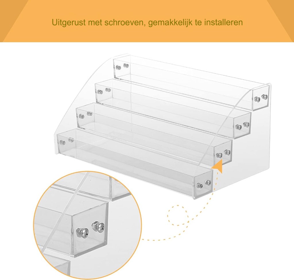 Transparante nagellakhouder voor het overzichtelijk organiseren en opbergen van nagellak en cosmetica
