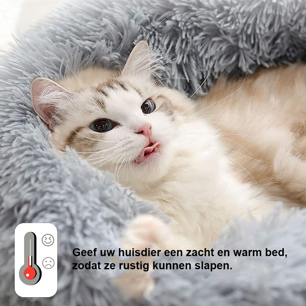Huisdierenbed Pluche - Kattenbed en Hondenbed - Zachte Slaapplek voor Huisdieren - Makkelijk Schoon te Maken - Verschillende Maten en Kleuren